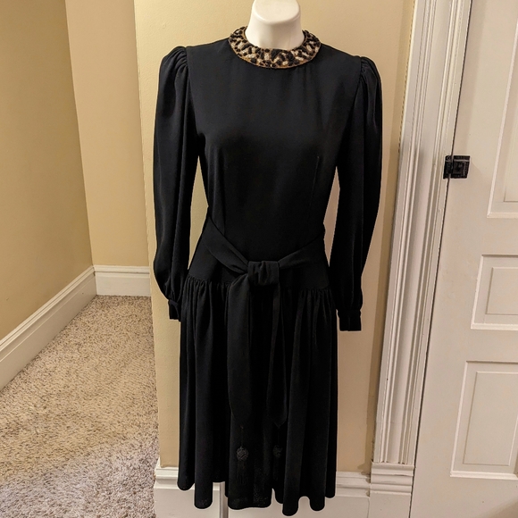 Felice Black Animal Long Sleeve Top